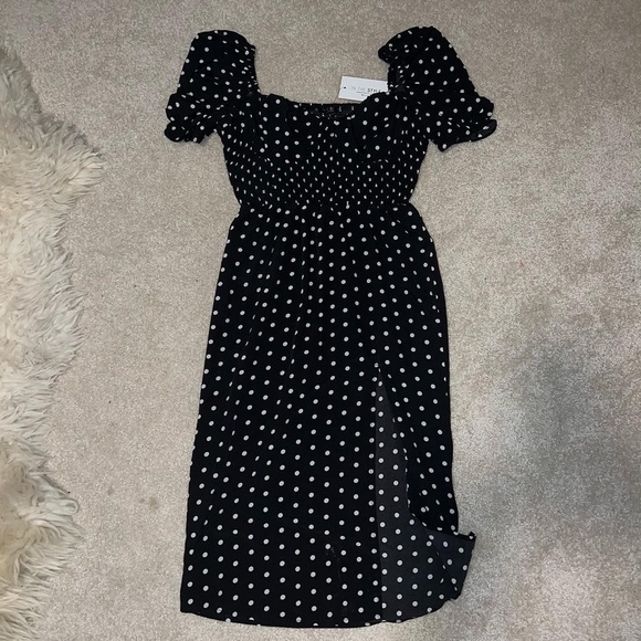 POLKA DOT DRESS WITH SLIT - Picture 8 of 9
